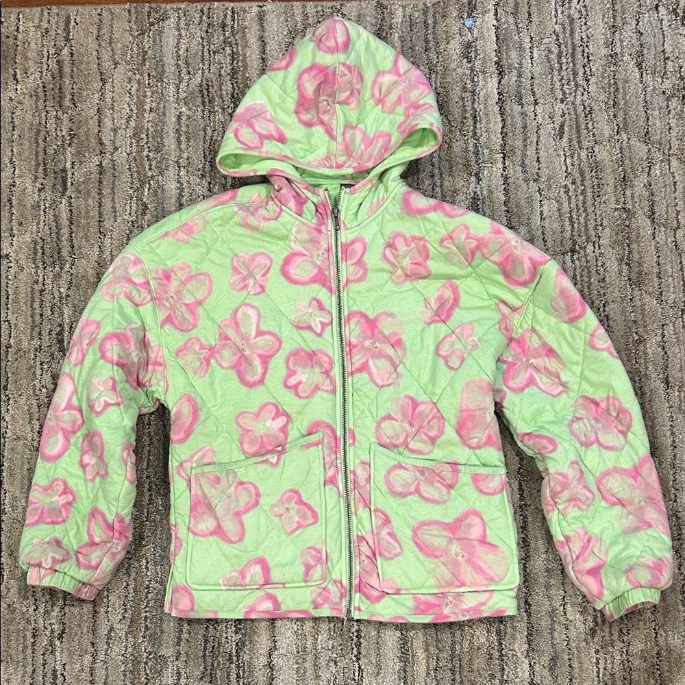Wild Fable Green and Pink Floral Jacket